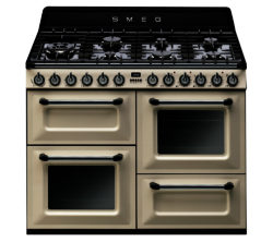 SMEG  TR4110P1 Dual Fuel Range Cooker - Cream & Black